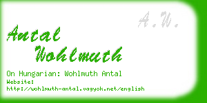 antal wohlmuth business card